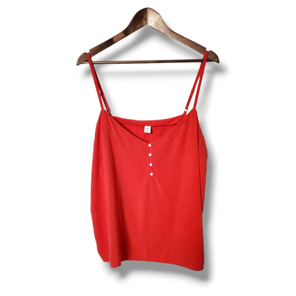 Old Navy V-Neck Button Front Cami Tamarind Tank Top | XXL